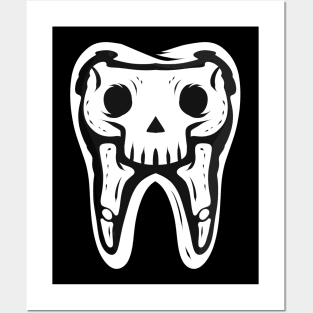 Skeleton Tooth For Dentist On Halloween Posters and Art